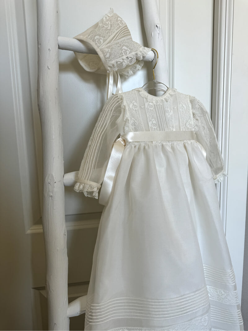 Baptism Gown Set with Matching Hat - Style #2722H Baptism Gown Set with Matching Hat - Style #2722H