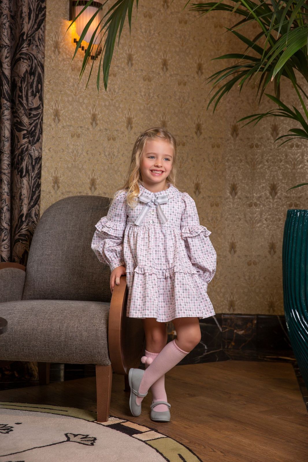 Pata de Gallo Girls' Dress #4054 | Stylish Outfit for Kids | Perfect f Pata de Gallo Girls' Dress #4054 | Stylish Outfit for Kids | Perfect f
