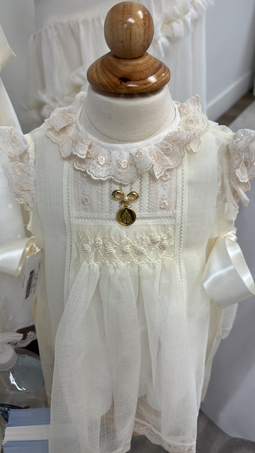 Baptism Gown/ Ivory Mantilla #M487 BIR