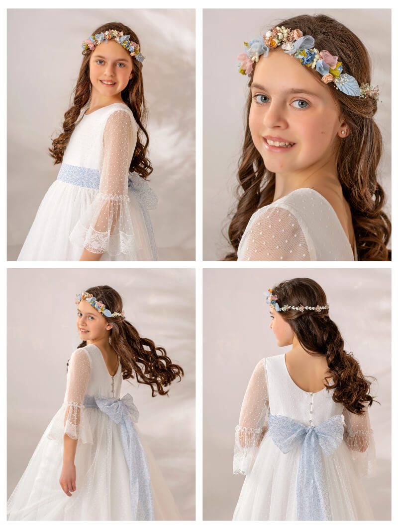 FIRST COMMUNION DRESS MODEL 4704: Romantic First Communion Dress