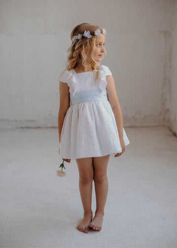 white brocade dress Cortejo Girls' Dress