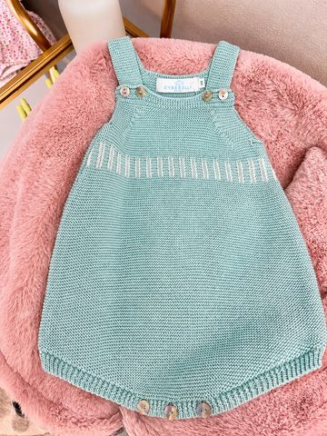 Soft Sage Knit Romper #P6209