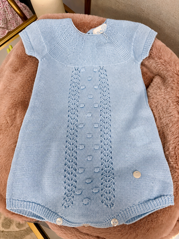Baby Blue Knit Romper #P2031