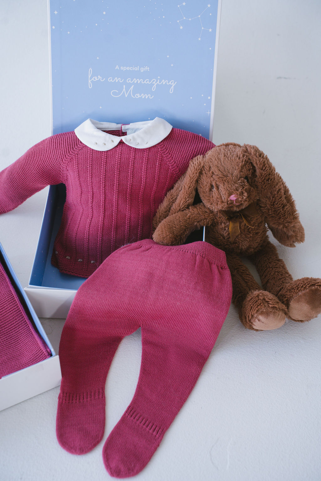 TWEED DREAM (4 pc) KNITTED SET IN RED BERRY- 9800