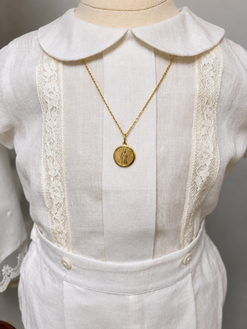 24K Gold-Plated Necklace with Gold Medallion (1.6 cm)