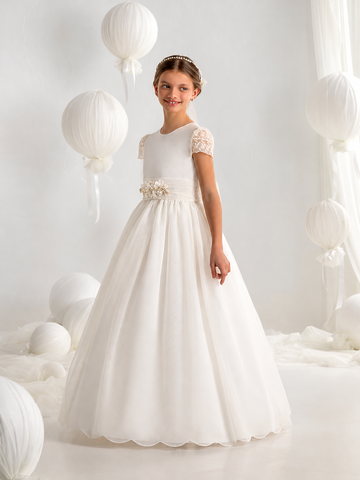 First Communion Dress Model #7128 Fantasy Short Sleeve