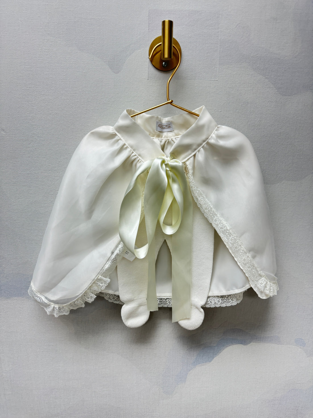 Baby Welcome Home Skirt -Ivory Satin with Lace Trim