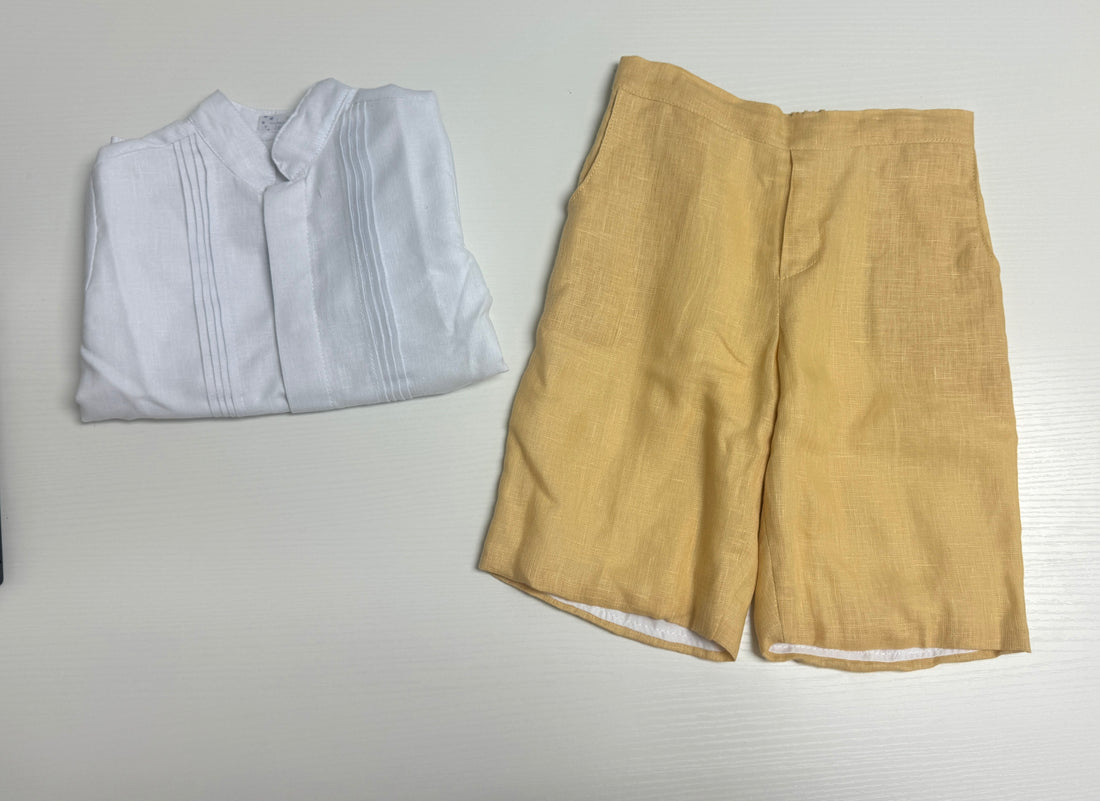 Golden hour Boy Linen Short Set (4005)