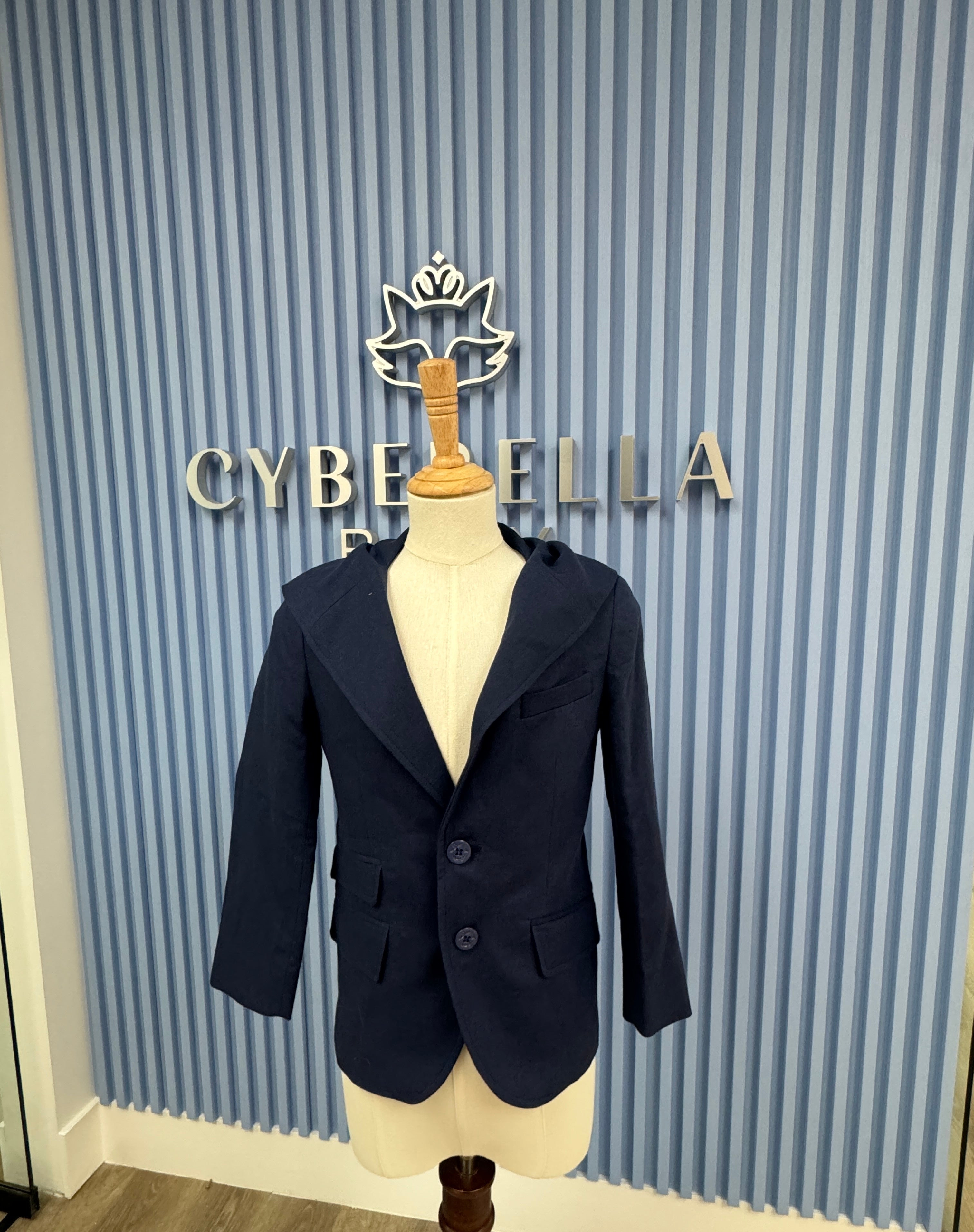 Boy First Communion Dark Blue Linen Preppy Blazer