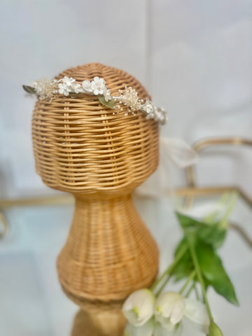 SYNTHETIC FLOWER CROWN WITH FOLIAGE