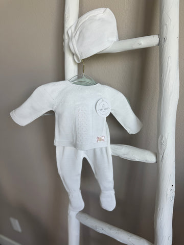 Dotted Whimsy Knit Baby Set – 3 Piece set #C6007