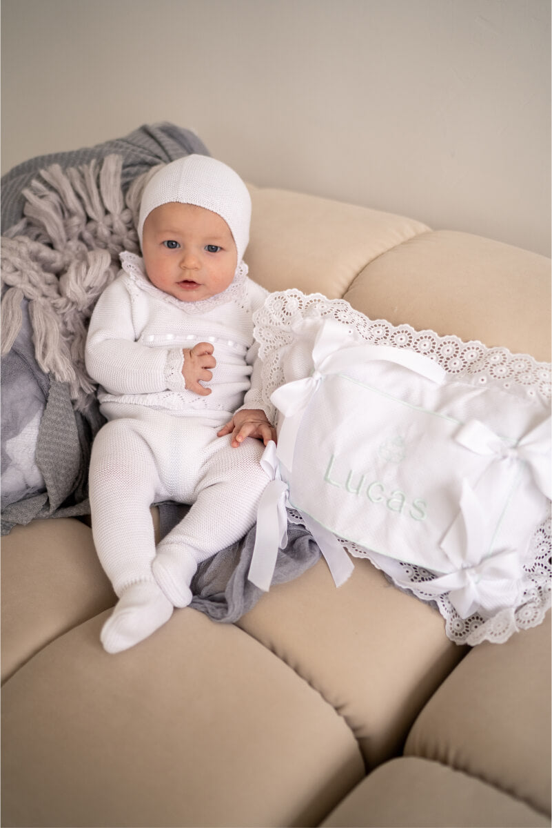 Paris Three Piece Knitted Outfit for Newborns – 100% Organic Cotton (A