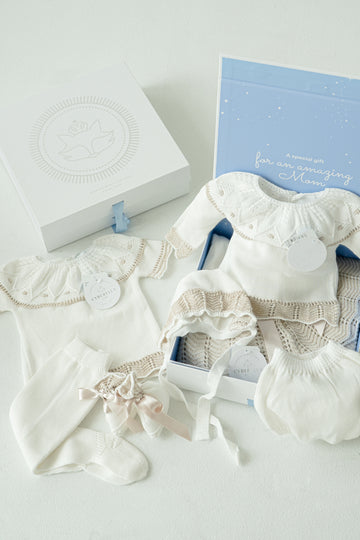 Latte Cloud - 7 piece newborn gift set #9630/ #9617G/#TO102
