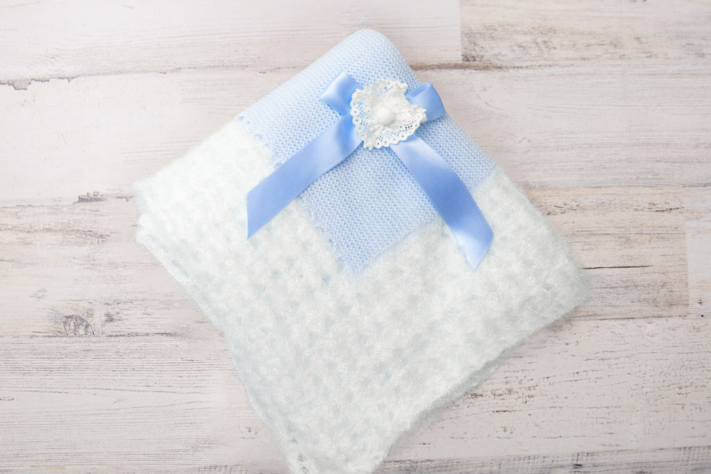 Baby Knitted Blanket Blue